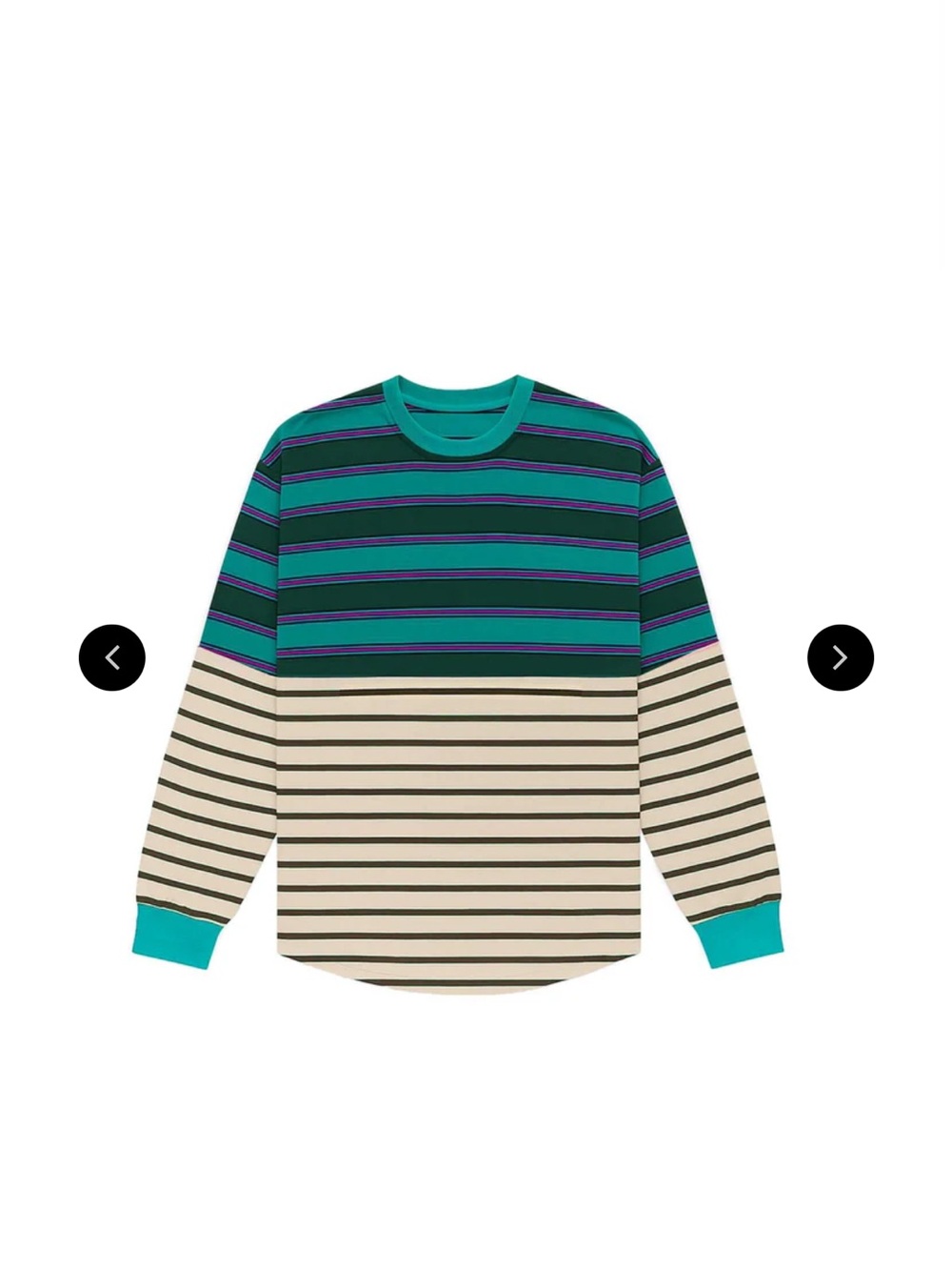 Eclectique Striped Green and Cream Long-Sleeve Men's Sweater